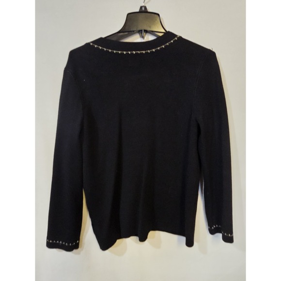 Anne Klein black And Gold Size Medium Cardigan Sweater - Picture 7 of 8
